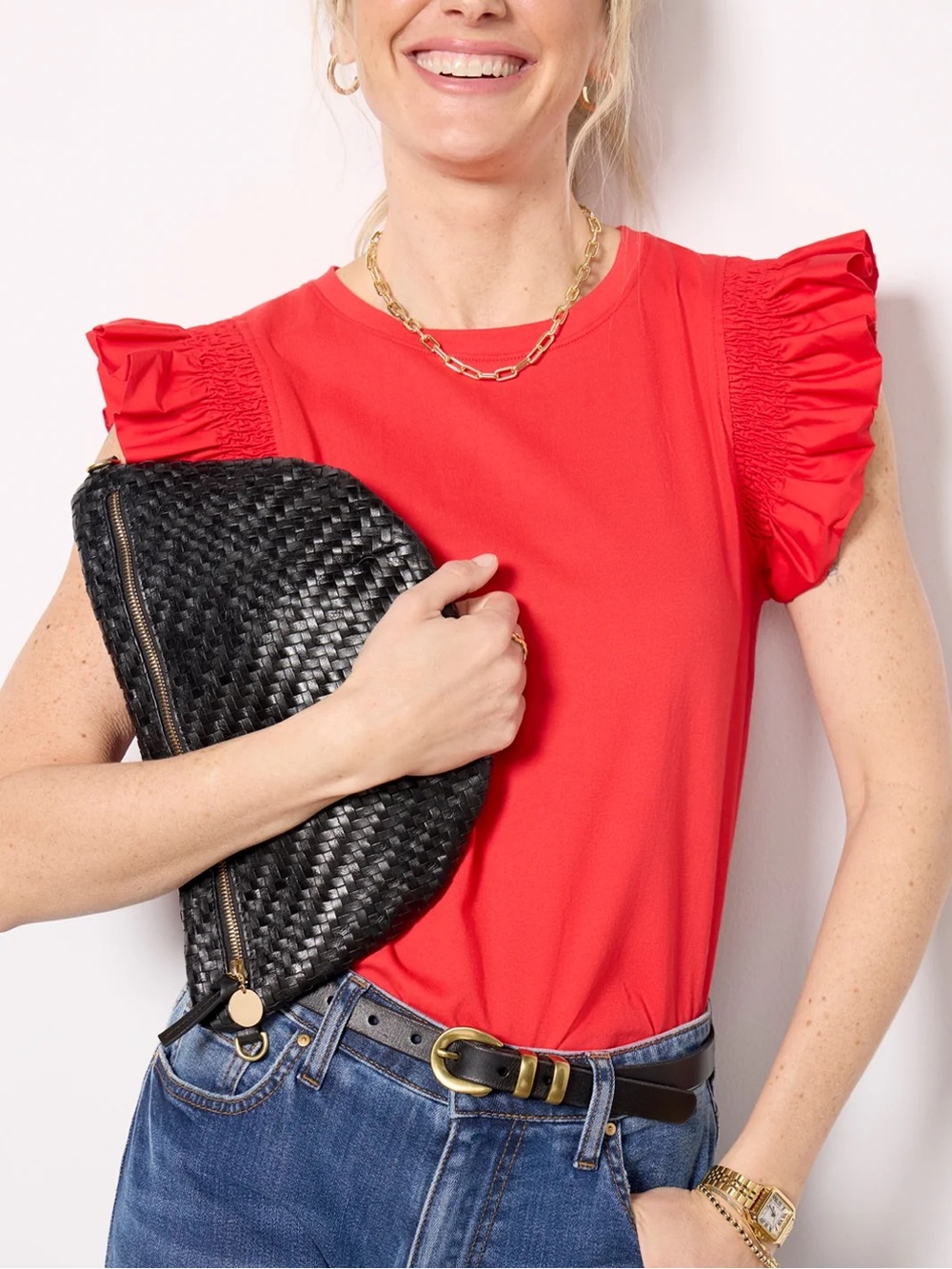Evereve Maia Flutter Sleeve Top : Small
